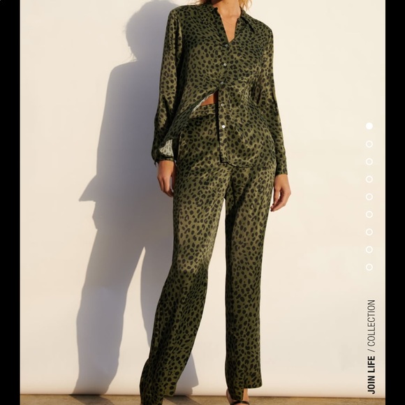 Zara 2-Piece Animal Print Shirt & Pants Set SIZE Small - Picture 6 of 16